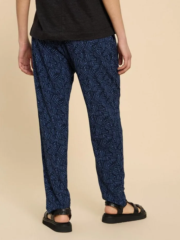 Women TROUSERS White Stuff Maison Eco Vero Printed Jersey Trouser Navy Print Women TROUSERS White Stuff Maison Eco Vero Printed Jersey Trouser Navy Print