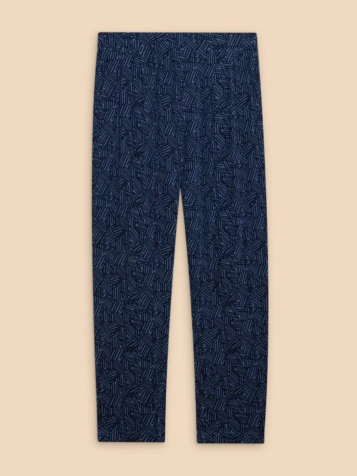 Women TROUSERS White Stuff Maison Eco Vero Printed Jersey Trouser Navy Print Women TROUSERS White Stuff Maison Eco Vero Printed Jersey Trouser Navy Print