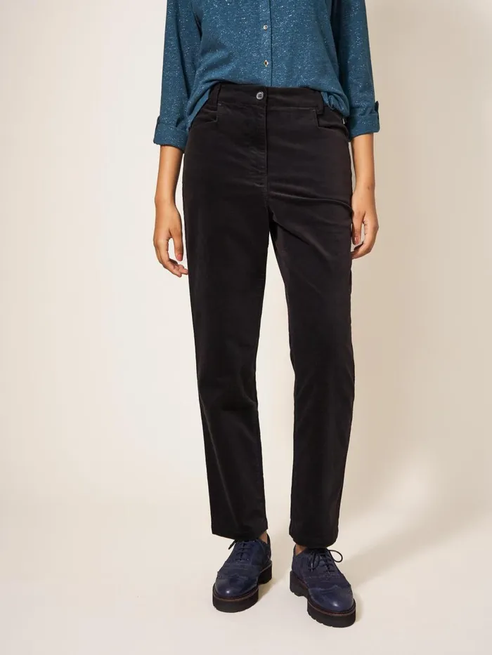 Women TROUSERS White Stuff Savannah Velvet Trouser Pure Black Women TROUSERS White Stuff Savannah Velvet Trouser Pure Black