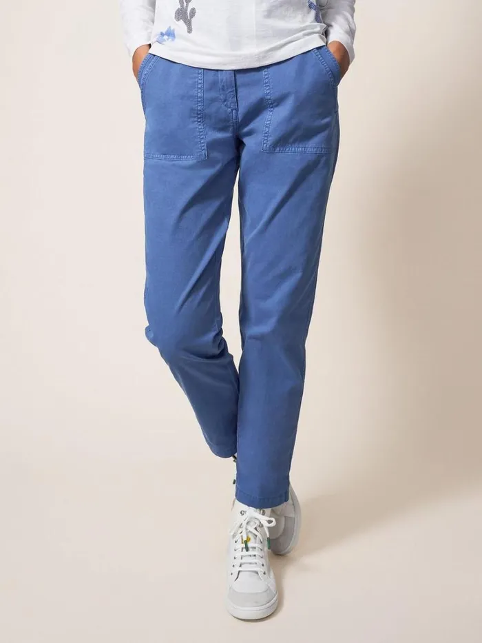 Women TROUSERS White Stuff Twister Chino Mid Blue