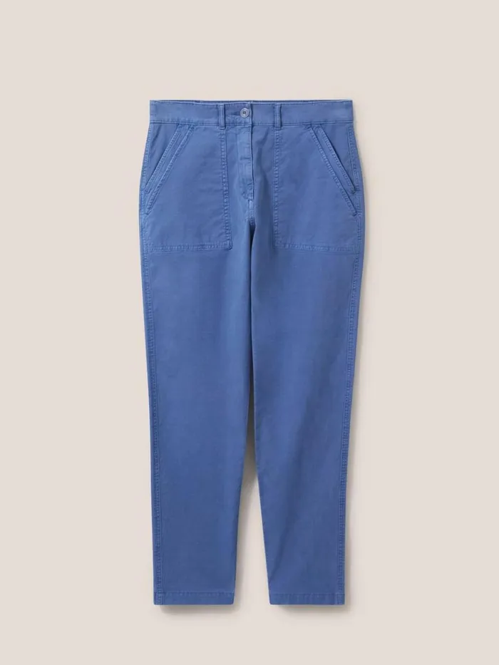 Women TROUSERS White Stuff Twister Chino Mid Blue Women TROUSERS White Stuff Twister Chino Mid Blue