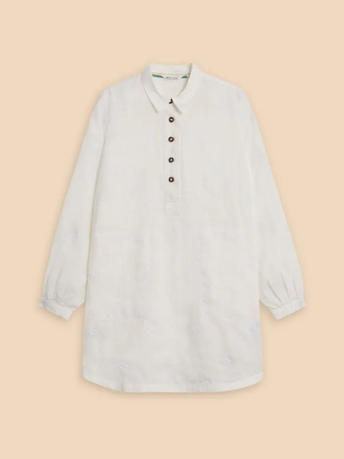 Women TUNICS White Stuff Evelyn Embroidered Linen Tunic Natural White Women TUNICS White Stuff Evelyn Embroidered Linen Tunic Natural White