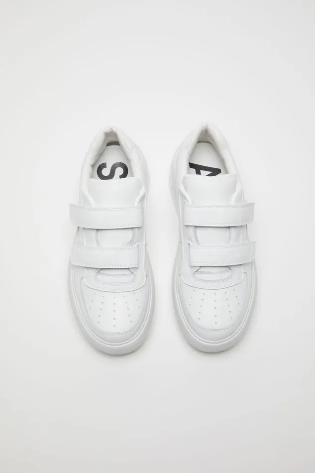 Women Velcro Strap Platform Sneakers Optic Whiteoptic White Acne Studios Face Collection