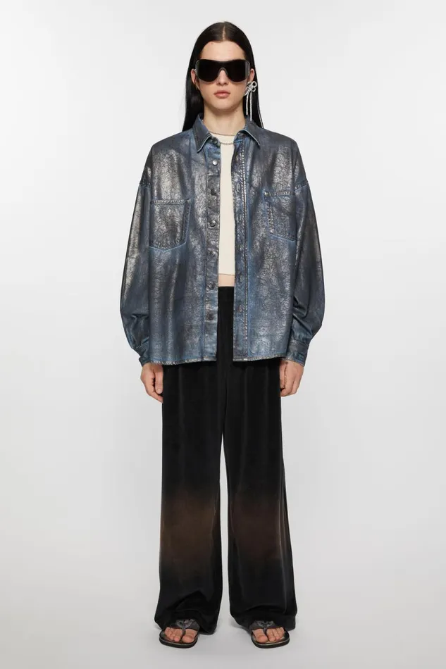 Women Velour Trousers Black Acne Studios Trousers