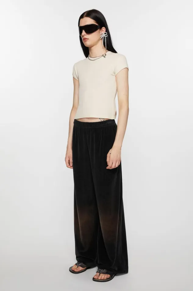 Women Velour Trousers Black Acne Studios Trousers