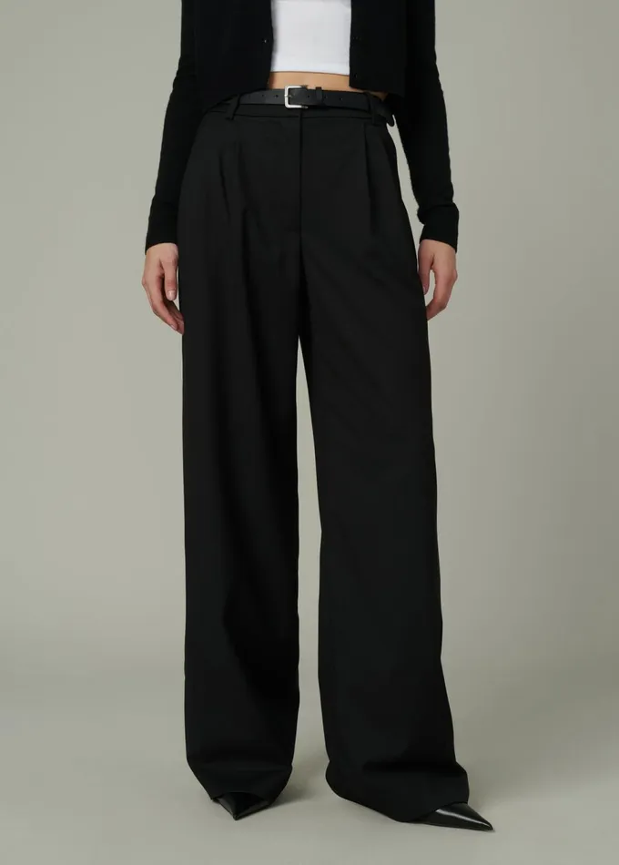 Women Wide Leg Joe039s Jeans THE BRODY TROUSER Black