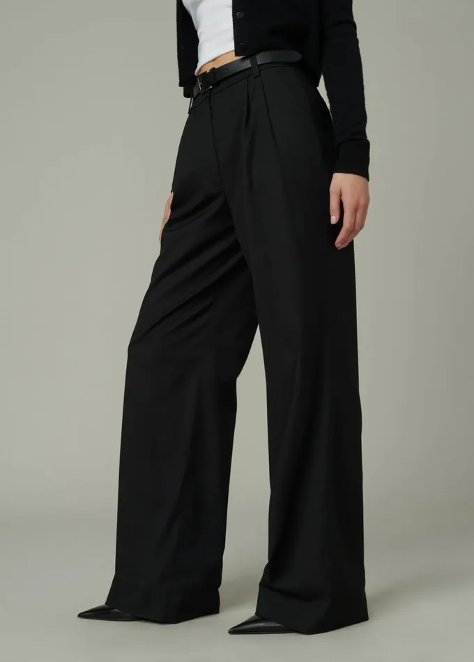 Women Wide Leg Joe039s Jeans THE BRODY TROUSER Black