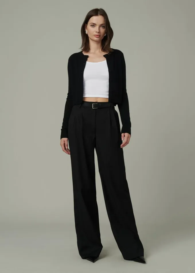 Women Wide Leg Joe039s Jeans THE BRODY TROUSER Black