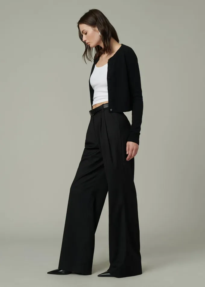 Women Wide Leg Joe039s Jeans THE BRODY TROUSER Black