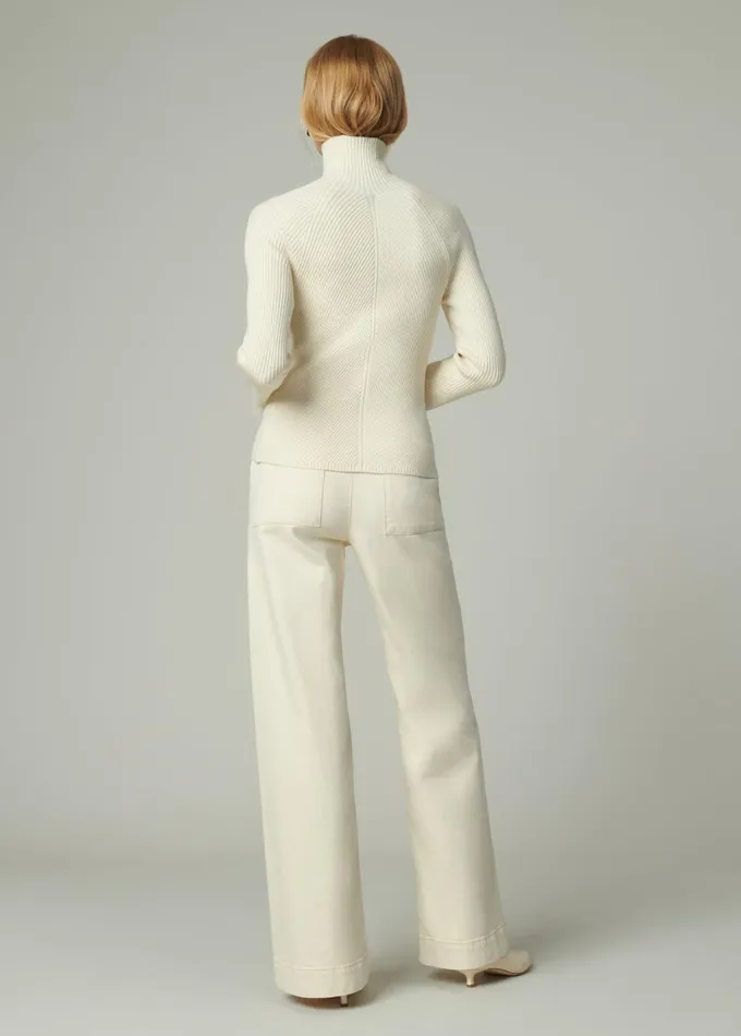 Women Wide Leg Joe039s Jeans THE SIDE ZIP Creme Brulee