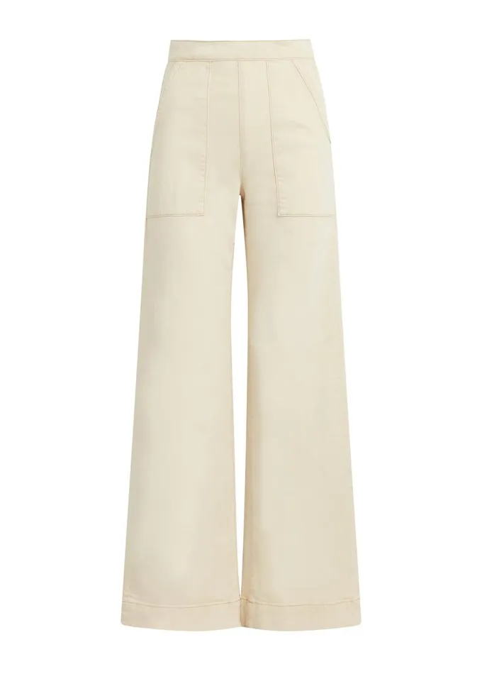 Women Wide Leg Joe039s Jeans THE SIDE ZIP Creme Brulee