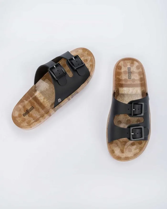Women Wide Slide Black Melissa Sandals