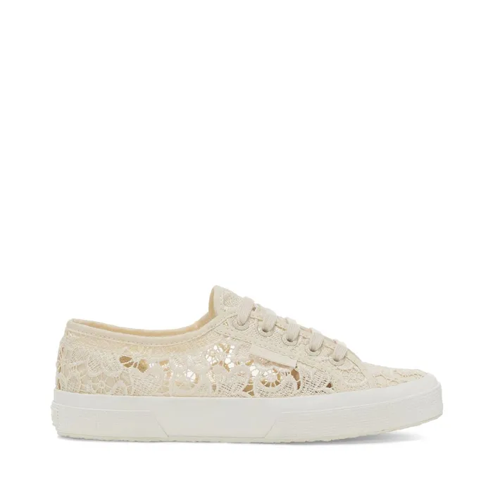 Women Woman 2750 MACRAME Sneaker BEIGE LT EGGSHELLFAVORIO Superga Low Cut