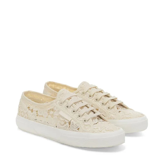 Women Woman 2750 MACRAME Sneaker BEIGE LT EGGSHELLFAVORIO Superga Low Cut