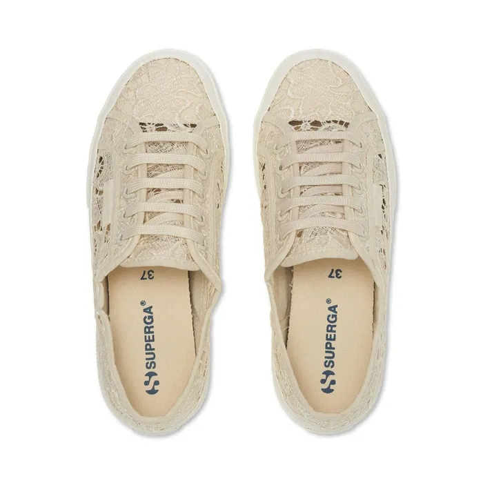Women Woman 2750 MACRAME Sneaker BEIGE LT EGGSHELLFAVORIO Superga Low Cut