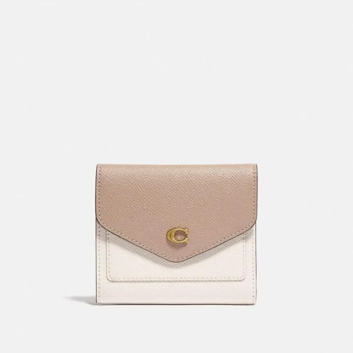 Women Wyn Small Wallet In Colorblock Brasschalk Taupe Multi Coach Small Wallets
