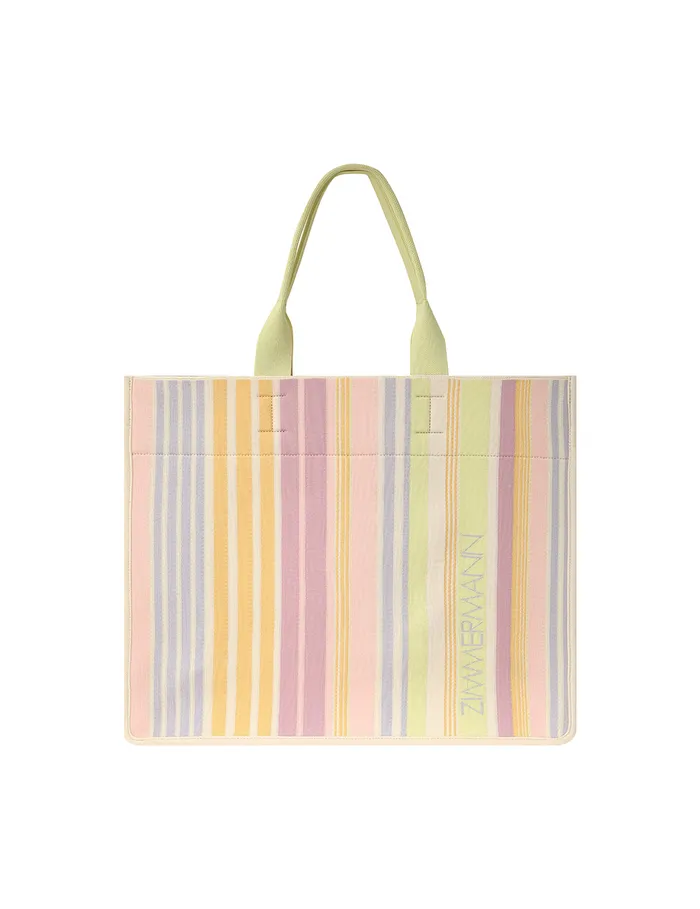 Women Zimmermann Bags Large Jacquard Tote Multi Stripe