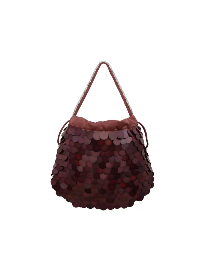 Women Zimmermann Bags Sequin Embroidered Pouch Chocolate