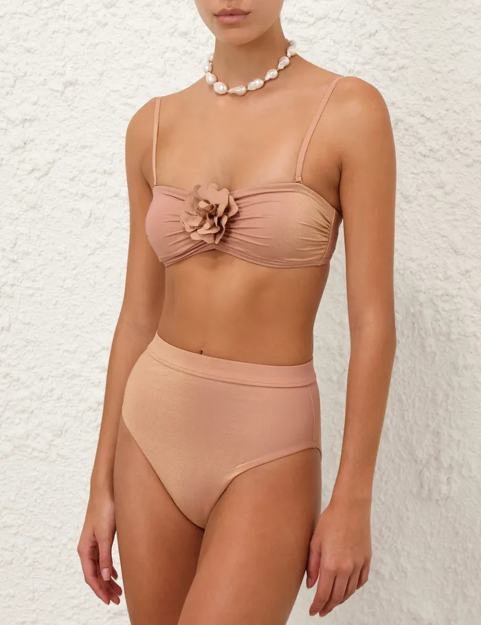 Women Zimmermann Bikinis Everley Metallic High Pant Rose
