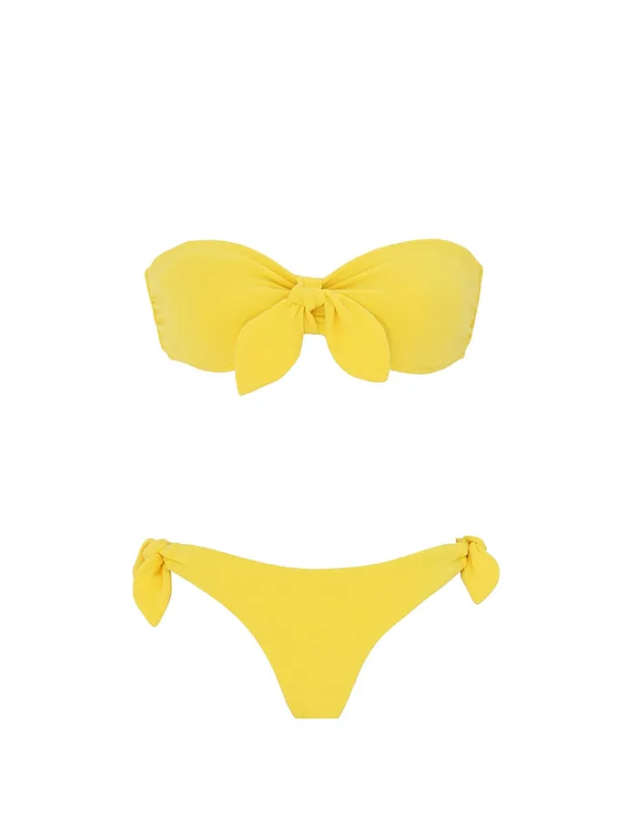 Women Zimmermann Bikinis Golden Terry Tie Bikini Yellow