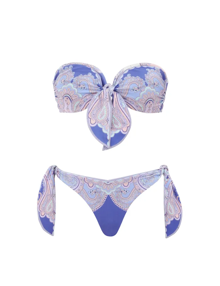 Women Zimmermann Bikinis Maxine Scarf Tie Bikini Cornflower Paisley
