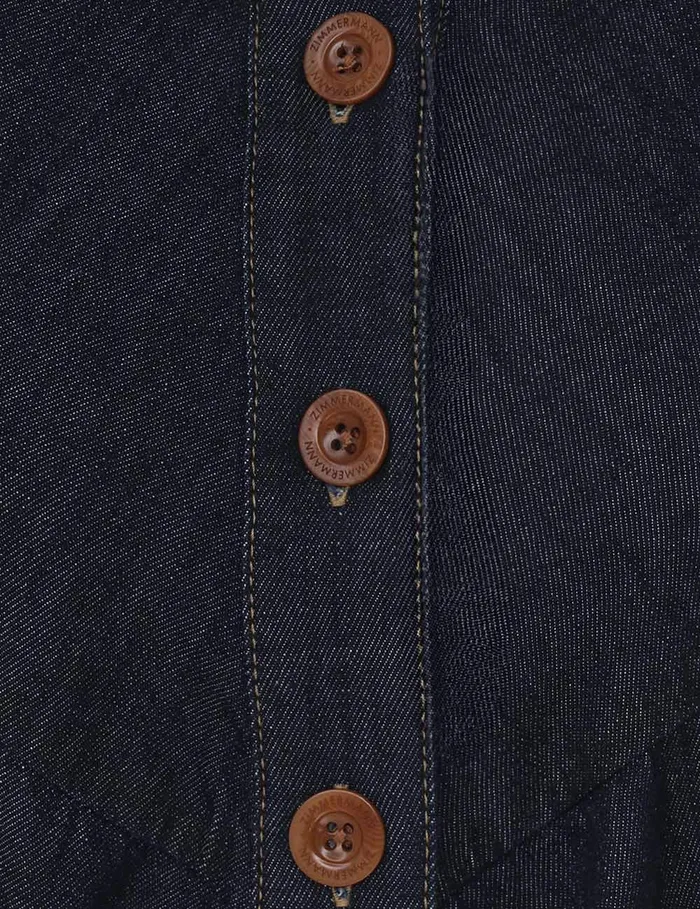 Women Zimmermann Clothing Acacia Denim Shirt Dress Midnight