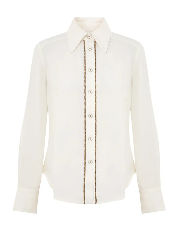 Women Zimmermann Clothing Chain Blouse Cream