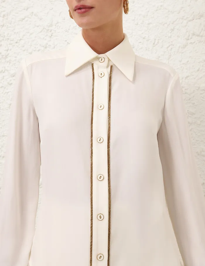 Women Zimmermann Clothing Chain Blouse Cream