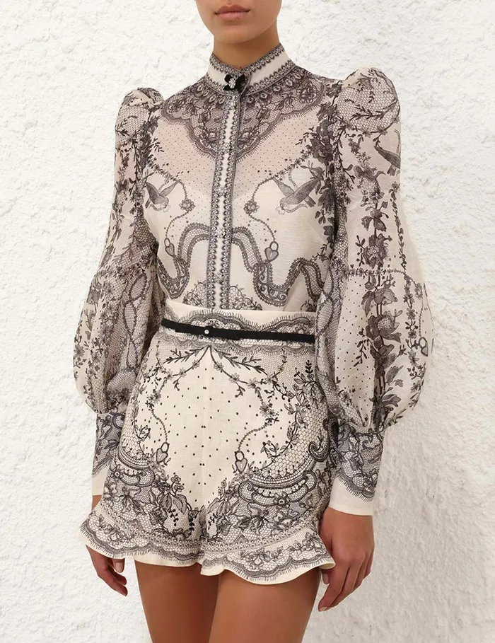 Women Zimmermann Clothing Crush Body Shirt Ivory Locket
