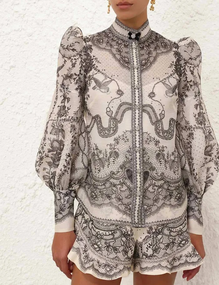 Women Zimmermann Clothing Crush Body Shirt Ivory Locket