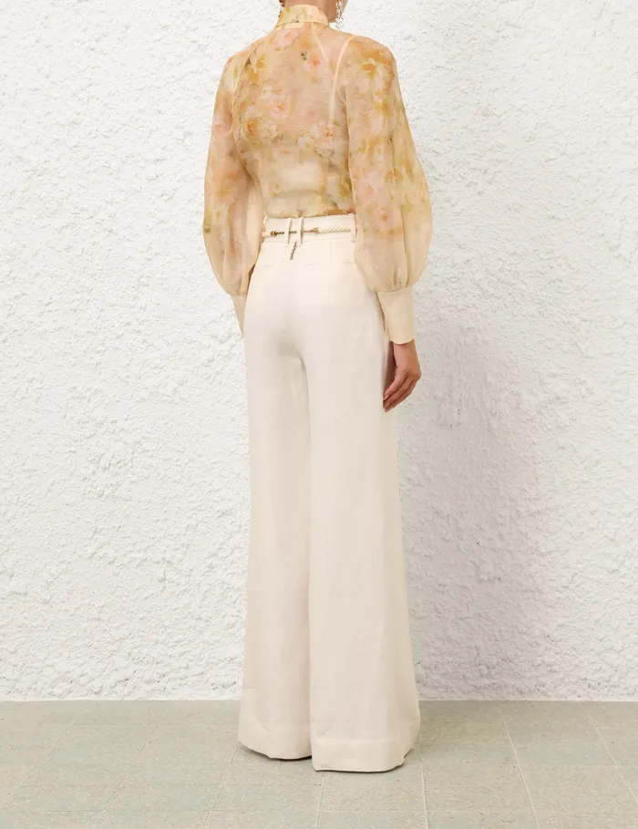 Women Zimmermann Clothing Crush Buttoned Blouse Yellow Floral