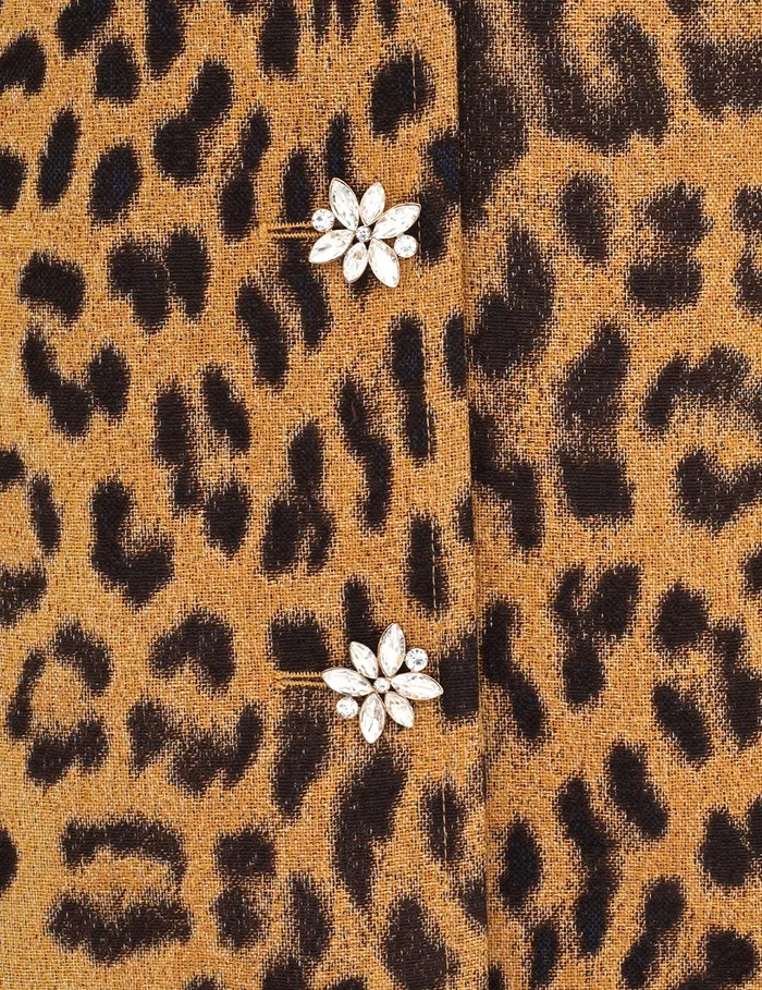 Women Zimmermann Clothing Crush Jacquard Barrel Coat Leopard
