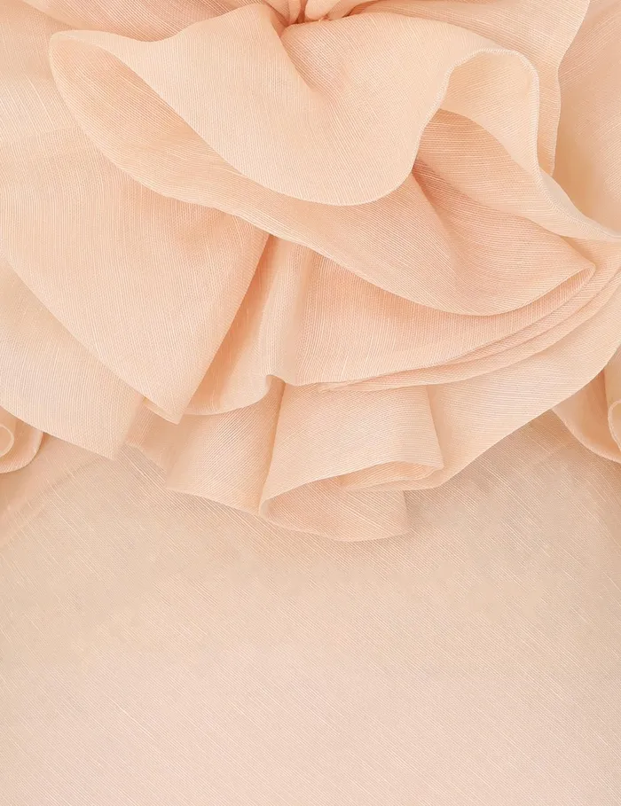 Women Zimmermann Clothing Crush Ruffle Halter Maxi Dress Peach