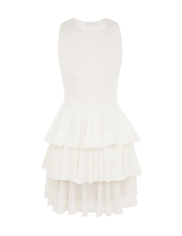 Women Zimmermann Clothing Crush Ruffled Mini Dress Cream