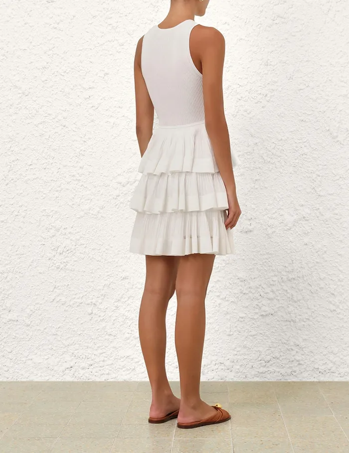Women Zimmermann Clothing Crush Ruffled Mini Dress Cream