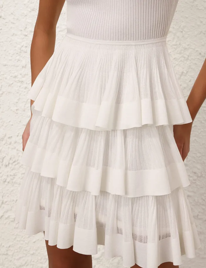 Women Zimmermann Clothing Crush Ruffled Mini Dress Cream