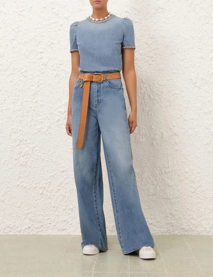 Women Zimmermann Clothing Crush Straight Jean Blue Moon