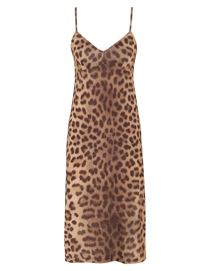 Women Zimmermann Clothing Crush Tie Neck Midi Dress Leopard
