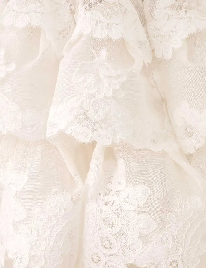 Women Zimmermann Clothing Crush Tiered Lace Dress Ivory
