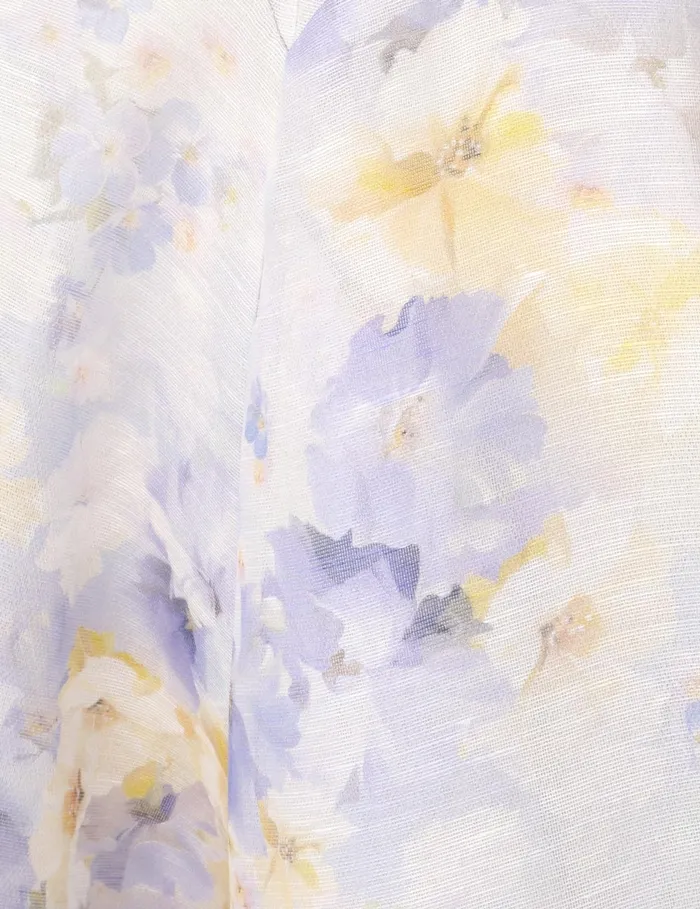 Women Zimmermann Clothing Crush Twist Front Midi Dress Lilac Floral