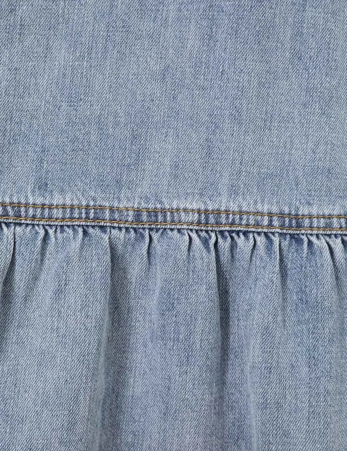 Women Zimmermann Clothing Denim Smock Dress Faded Blue