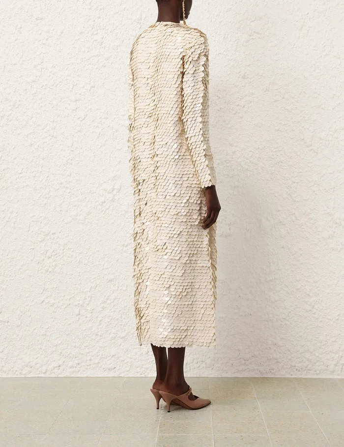 Women Zimmermann Clothing Eden Sequin Maxi Dress Cream