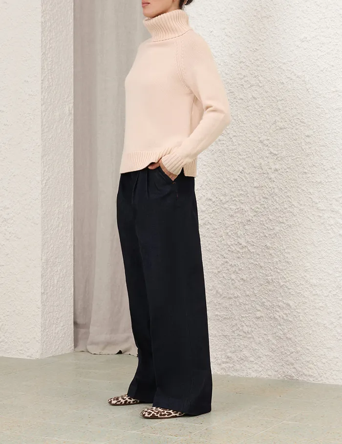 Women Zimmermann Clothing Funnel Neck Sweater Macadamia