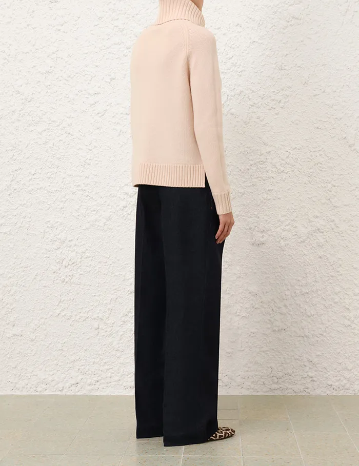 Women Zimmermann Clothing Funnel Neck Sweater Macadamia