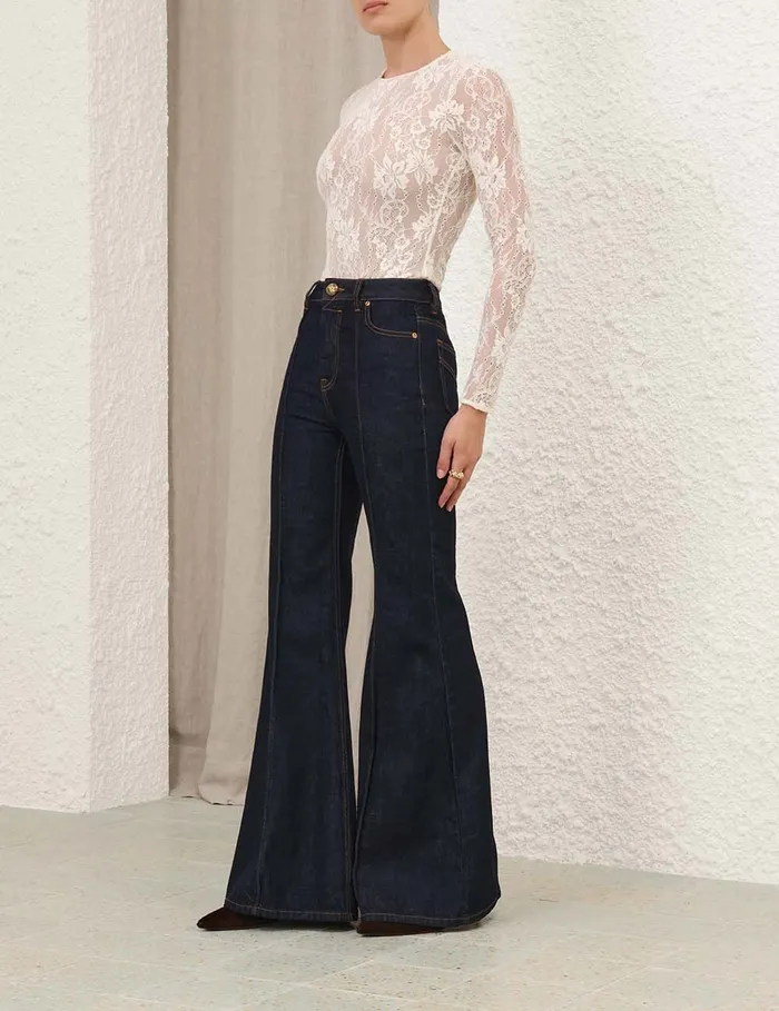 Women Zimmermann Clothing Illustration Flare Jean Night Sky