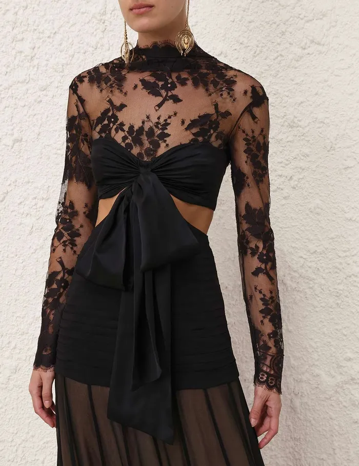 Women Zimmermann Clothing Illustration Flounce Gown Black