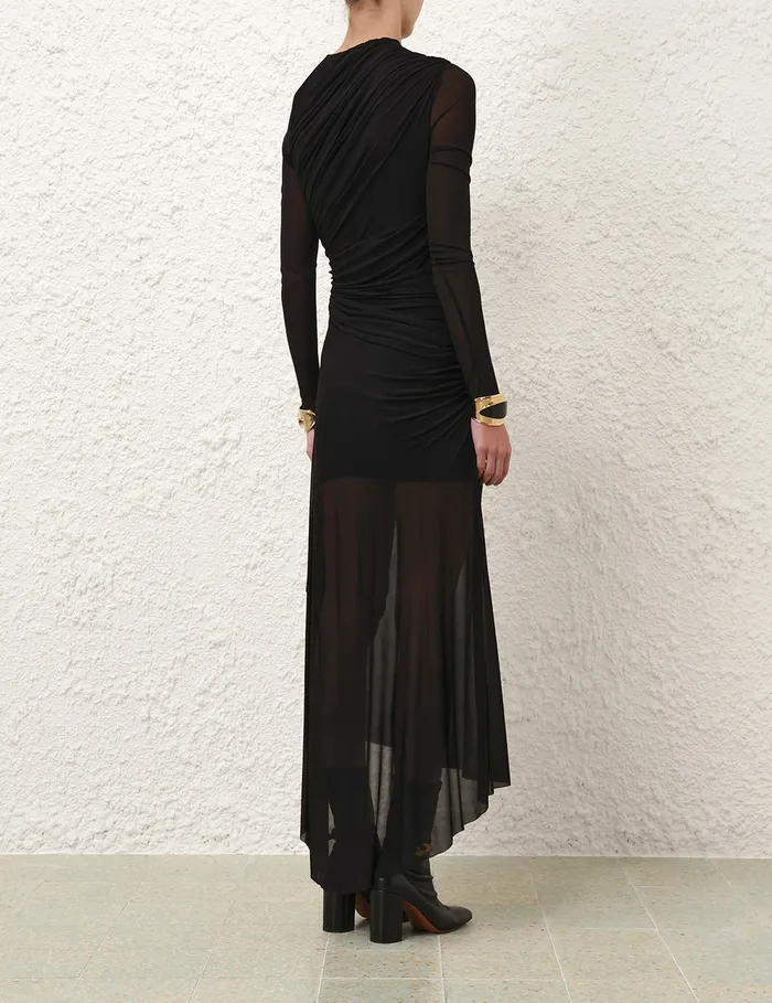Women Zimmermann Clothing Illustration Gathered Dress Black