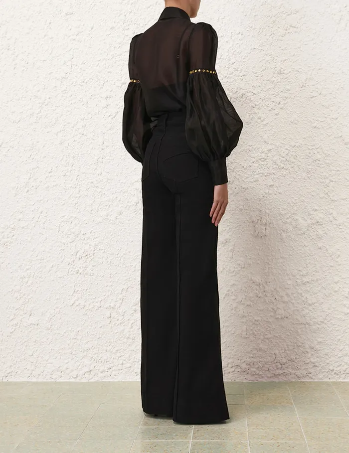 Women Zimmermann Clothing Illustration Mirror Blouse Black