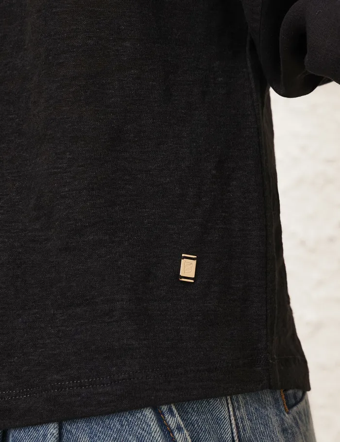Women Zimmermann Clothing Lantern Sleeve Tee Black
