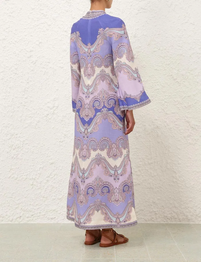 Women Zimmermann Clothing Maxine Tunic Midi Dress Cornflower Paisley